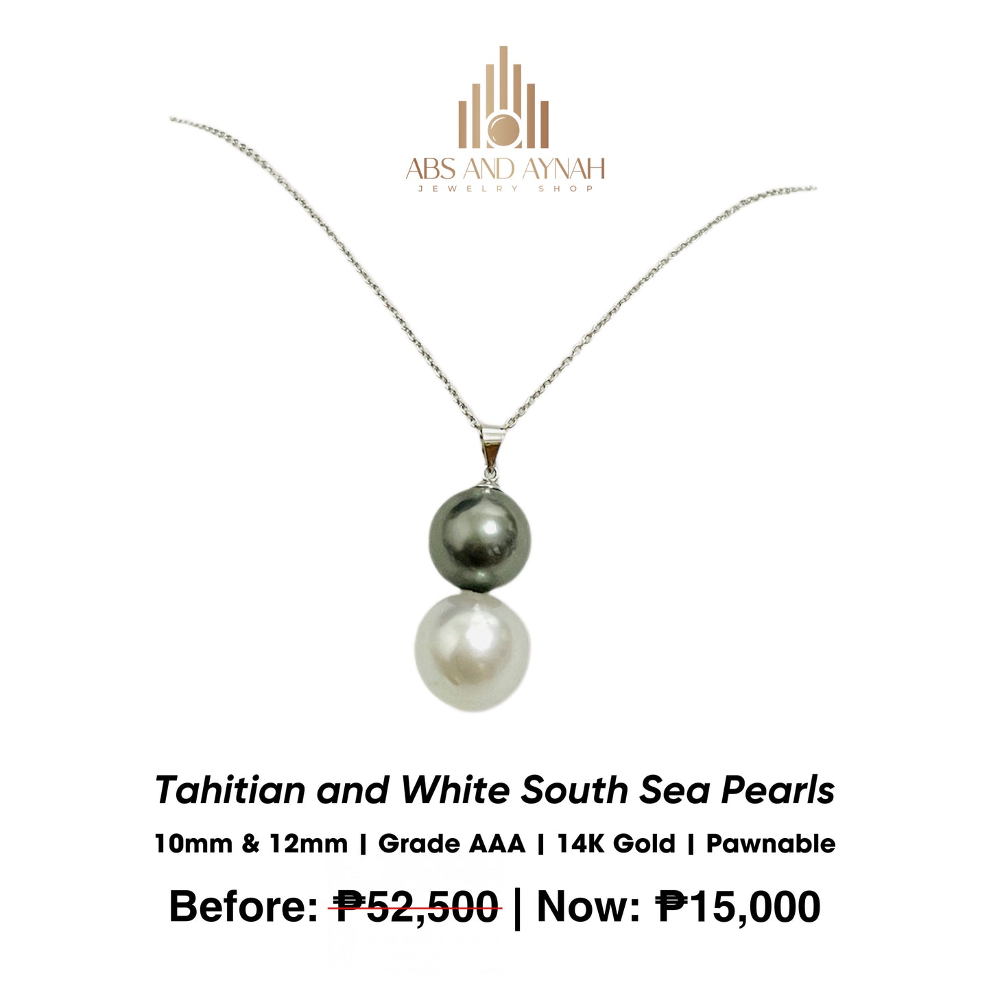 Tahitian and White Pendant Necklace