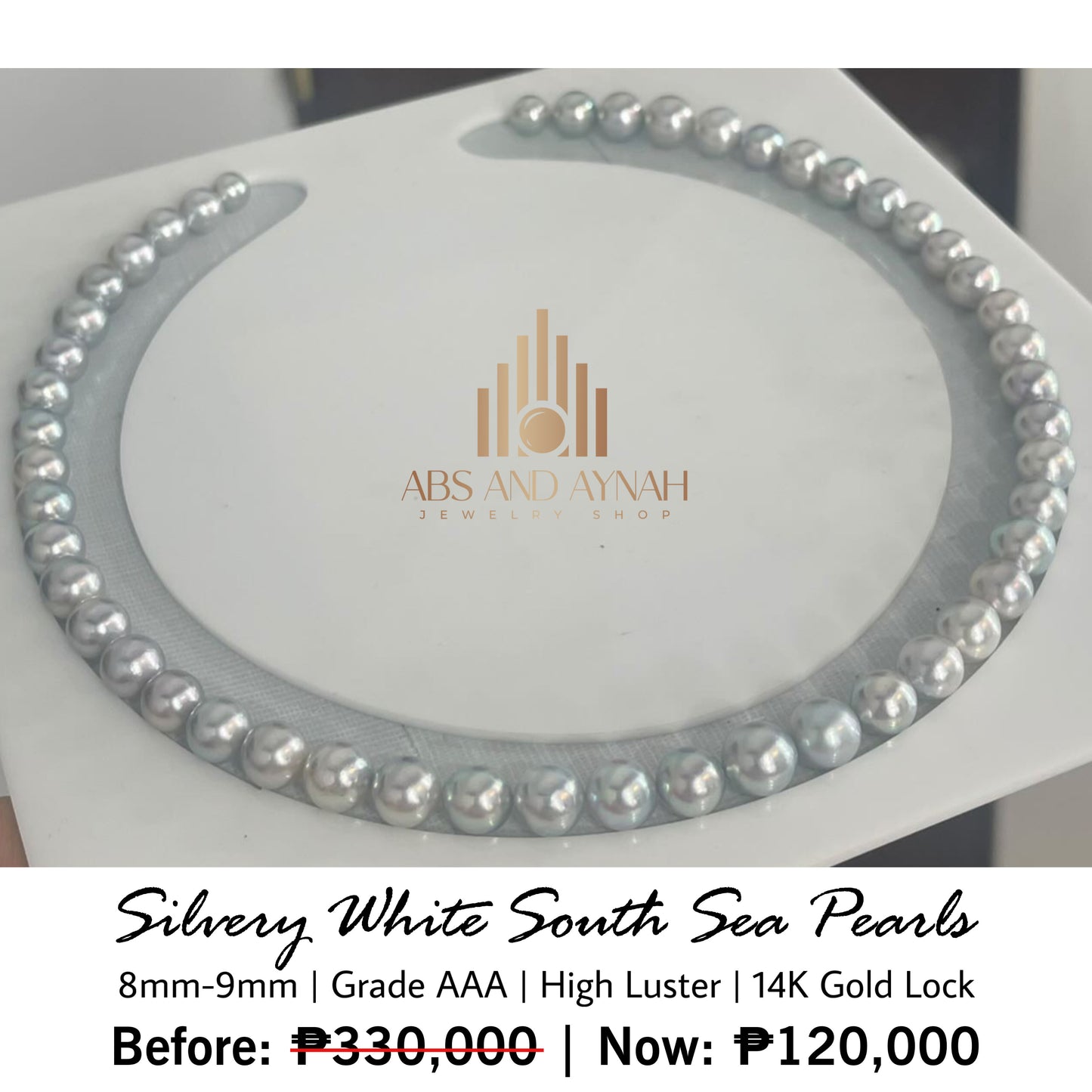 Silvery White South Sea Pearl Necklace