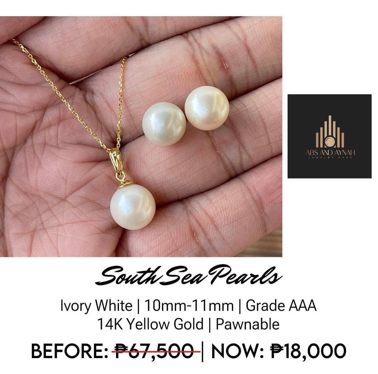 Ivory White 10mm-11mm in 14K Gold