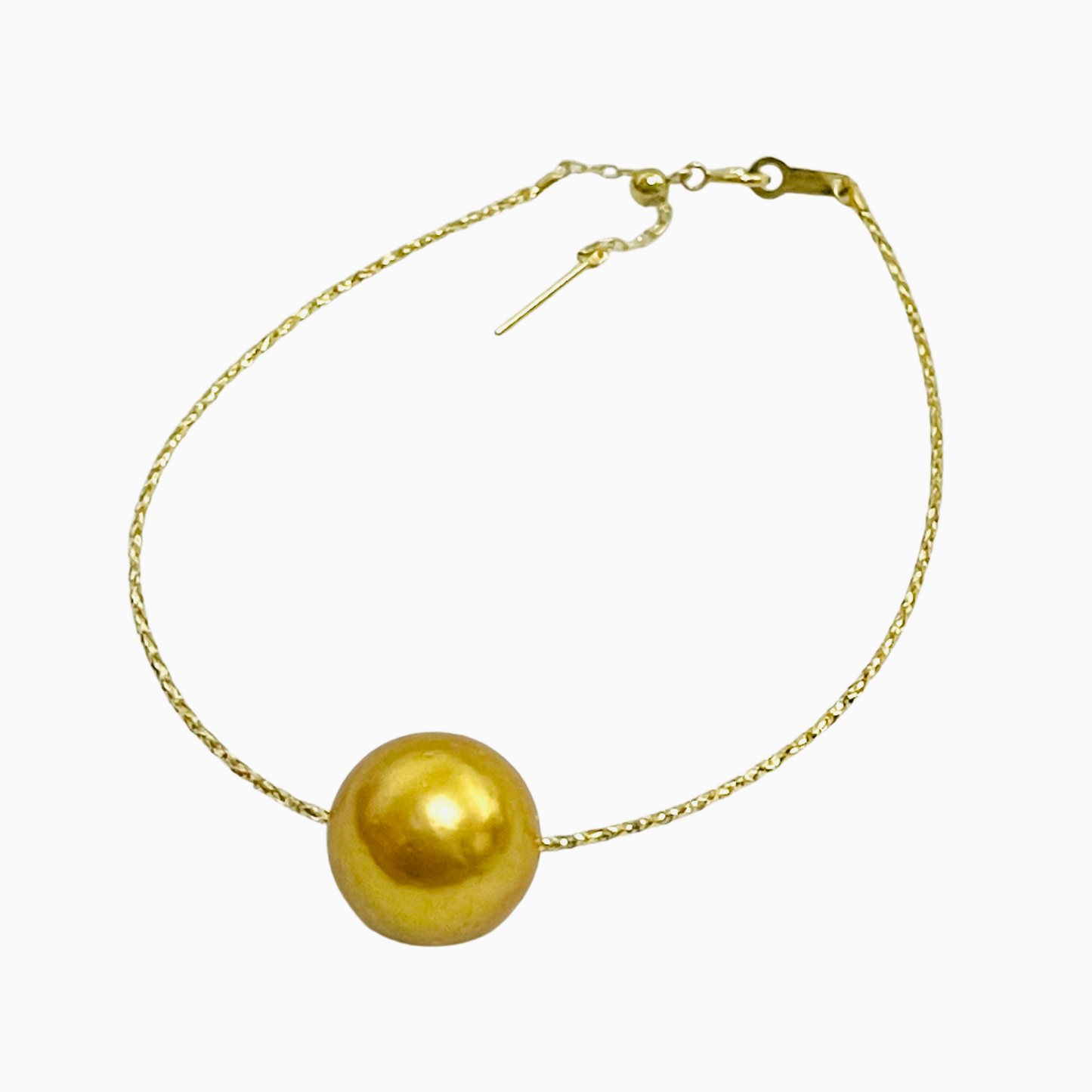 11mm Golden South Sea Pearl Bracelet in 18K Gold