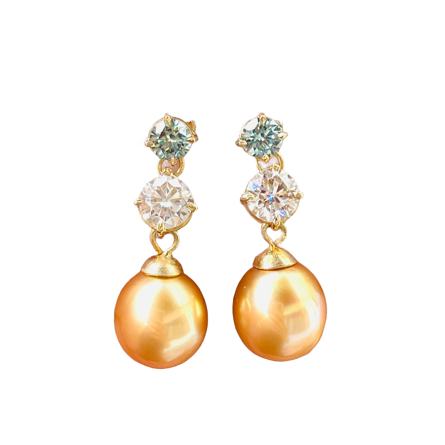 12mm Golden SSP with Moissanite 14K Gold