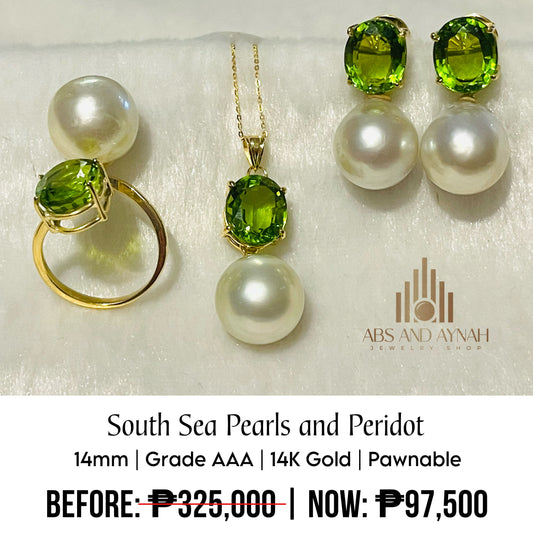 South Sea Pearls and Peridot