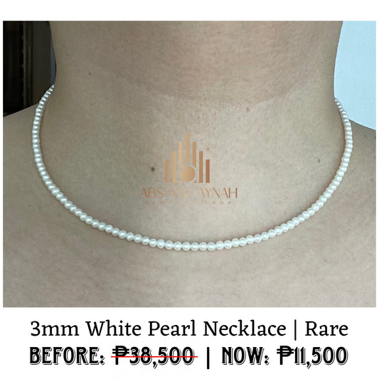 3mm White Pearl Necklace