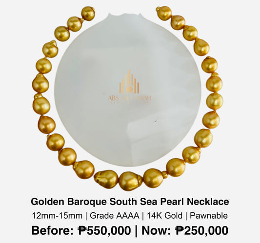 Golden Baroque South Sea Necklace