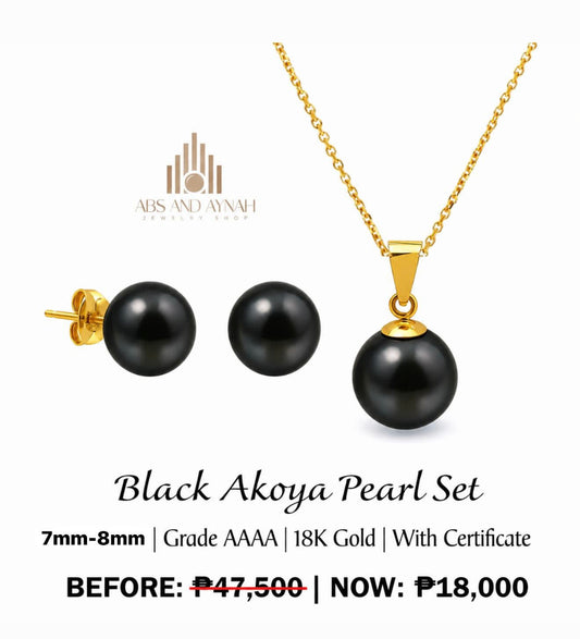 Black Akoya Pearl Set