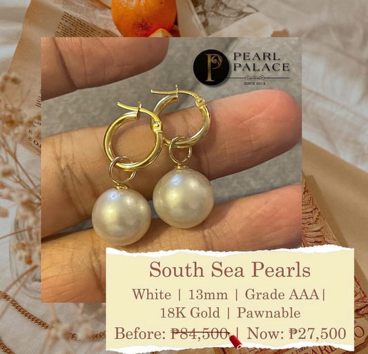 White Pearl Loop Earrings