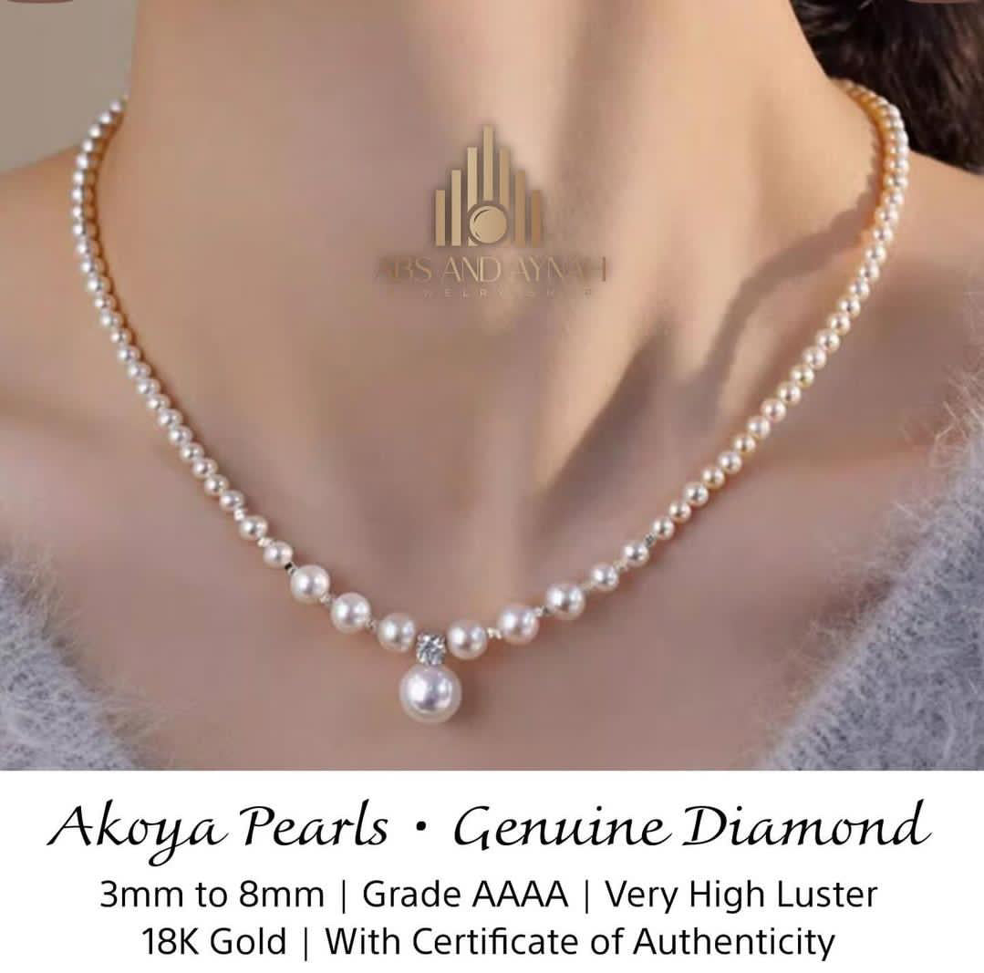 Akoya and Diamond Pearl Necklace
