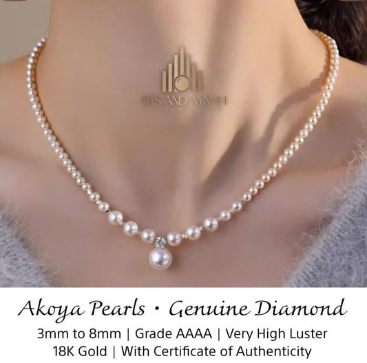 Akoya and Diamond Pearl Necklace