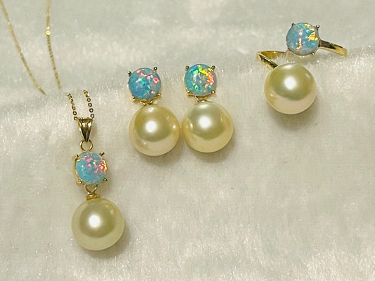 South Sea Pearls and Blue Opal