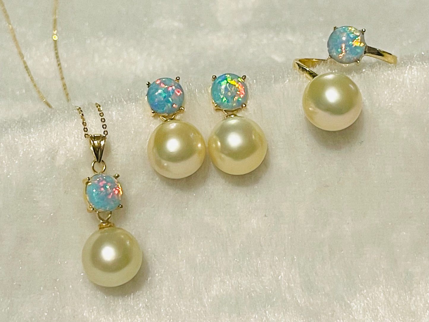 South Sea Pearls and Blue Opal