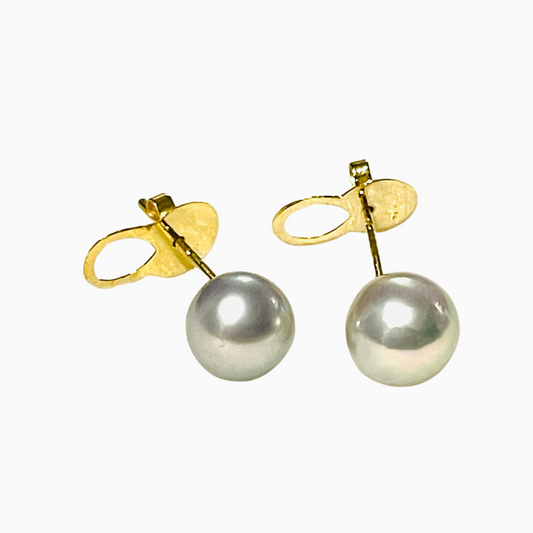 8mm Silvery White South Sea Pearls in 14K Gold