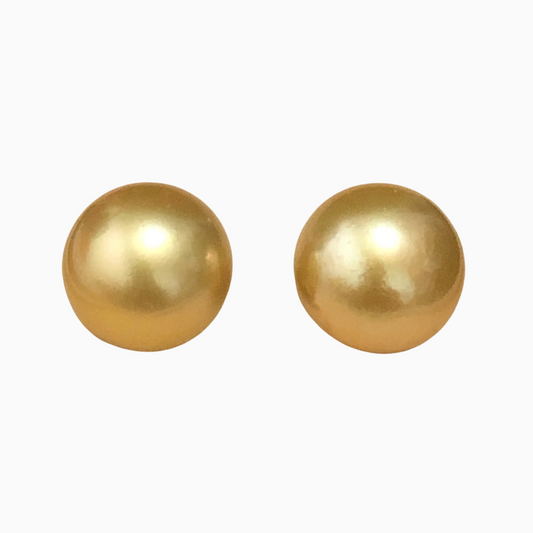 13mm Golden South Sea Pearls in 14K Gold