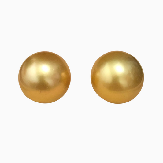 14mm Golden South Sea Pearls in 14K Gold