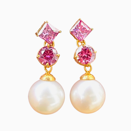 South Sea Pearls with Pink Moissanite