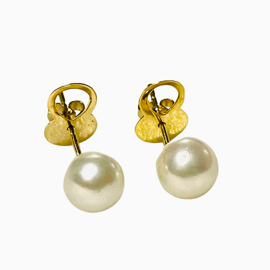 8mm White South Sea Pearls in 14K Gold