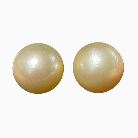 15mm Ivory White South Sea Pearls in 14K Gold