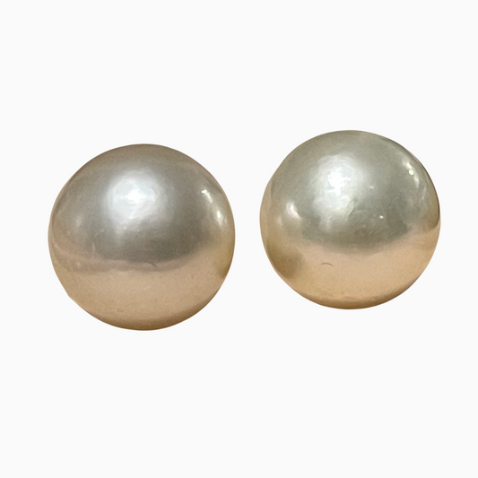 15mm Cream White South Sea Pearls in 14K Gold