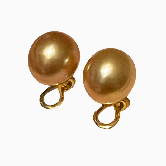 11mm Golden Egg South Sea Pearls in 14K Gold
