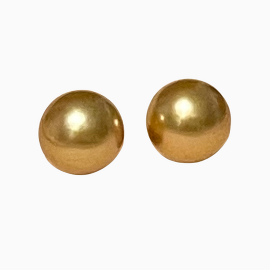 11mm Golden South Sea Pearls in 14K Gold