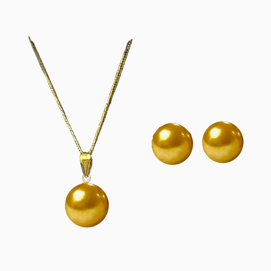 8mm Golden South Sea Pearls in 14K Gold